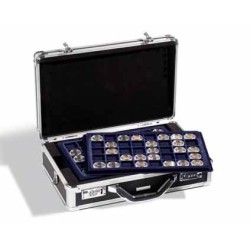 Valisette numismatique CARGO L6 PRO noire, 6 plateaux TAB pour differents diamètres inclus