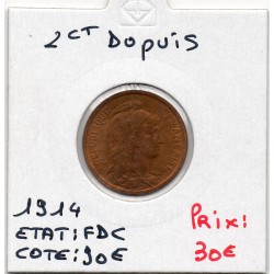 2 centimes Dupuis 1914 FDC, France pièce de monnaie