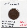 2 centimes Cérès 1879 petit A Paris Sup, France pièce de monnaie