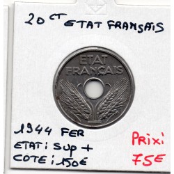 20 centimes état Français 1944 fer Sup+, France pièce de monnaie