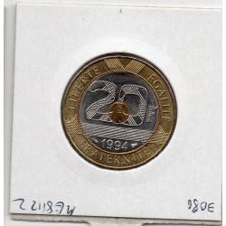 20 francs Mont St Michel 1994 abeille Spl, France pièce de monnaie
