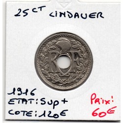 25 centimes Lindauer 1916 Sup+, France pièce de monnaie