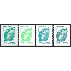 Autoadhésifs Yvert No 604-607 Timbres pro entreprise lettres vertes