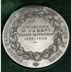 Médaille Bureau assistance judiciaire Argent, Dupuis 1960 poincon corne