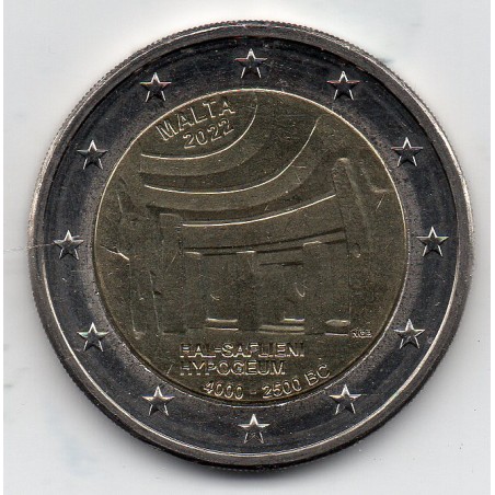 2 euro commémorative Malte 2022 Hypogée de Hal Saflieni piece de monnaie €