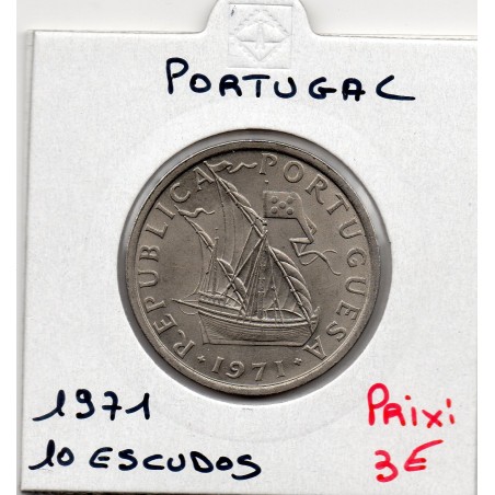 Portugal 10 escudos 1971 FDC, KM 600 pièce de monnaie