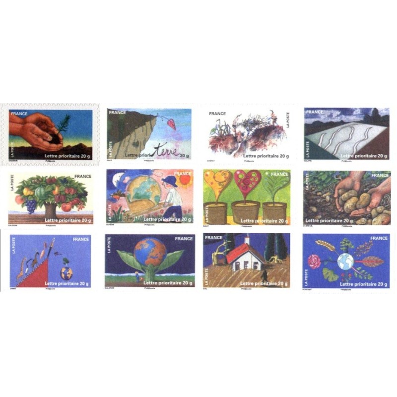 Autoadhésifs Yvert No 526-537 Timbres Le timbre fête La terre