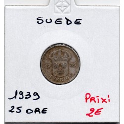 Suède 25 Ore 1939 TB, KM 785 pièce de monnaie
