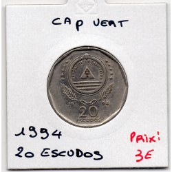 Cap Vert 20 Escudos 1994 Sup, KM 33 pièce de monnaie