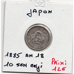 Japon 10 Sen Meiji an 18 1885 TTB,  KM Y23 pièce de monnaie