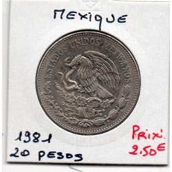 Mexique 20 Pesos 1981 Sup, KM 486 pièce de monnaie