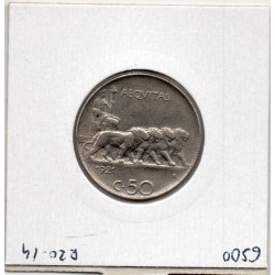 Italie 50 centesimi 1921 Striée TTB,  KM 61.2 pièce de monnaie