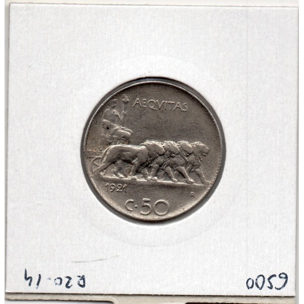Italie 50 centesimi 1921 Striée TTB,  KM 61.2 pièce de monnaie