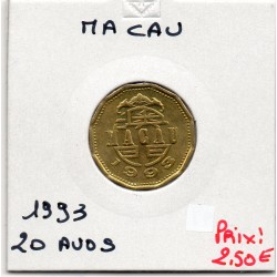 Macau 20 avos 1993 Spl, KM 71 pièce de monnaie