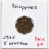 Philippines 5 sentimos 1976 Sup, KM 206 pièce de monnaie