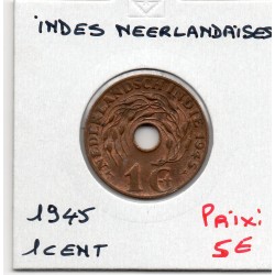 Indes Néerlandaises 1 cent 1945 P Spl, KM 317 pièce de monnaie