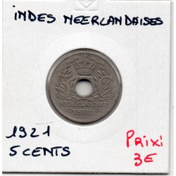 Indes Néerlandaises 5 cents 1921 TB, KM 313 pièce de monnaie