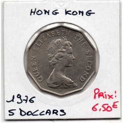 Hong Kong 5 dollar 1976 Spl, KM 39 pièce de monnaie