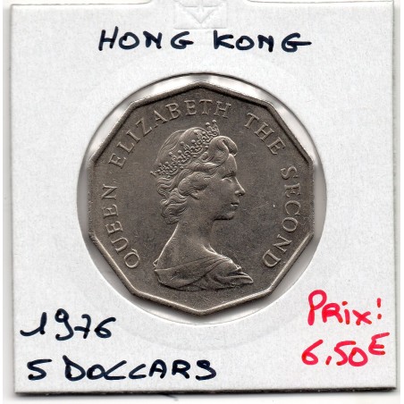 Hong Kong 5 dollar 1976 Spl, KM 39 pièce de monnaie
