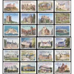 Autoadhésifs Yvert No 714-737 Timbres Chateaux de nos régions