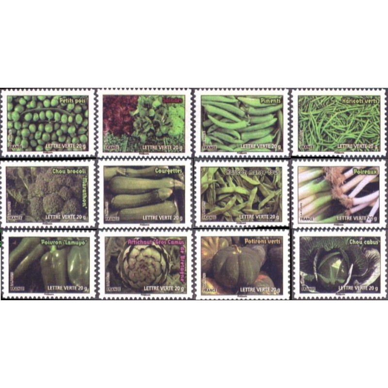 Autoadhésif Yvert No 739-750 Timbres les légumes