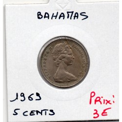 Bahamas 5 cents 1969 Sup, KM 3 pièce de monnaie