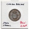 Congo Belge 1 franc 1960 TB+, KM 4 pièce de monnaie