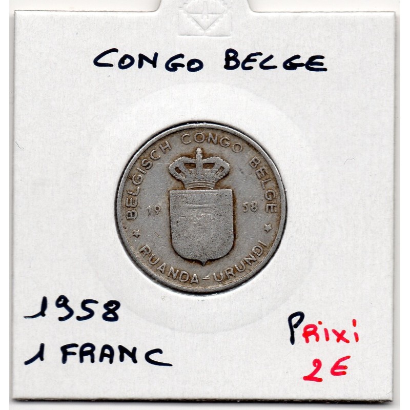 Congo Belge 1 franc 1958 TB, KM 4 pièce de monnaie