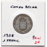 Congo Belge 1 franc 1958 TB, KM 4 pièce de monnaie