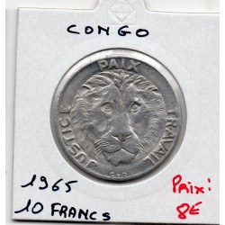 Congo 10 francs 1965 Sup, KM 1 pièce de monnaie