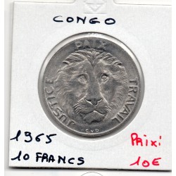 Congo 10 francs 1965 SPL, KM 1 pièce de monnaie