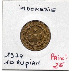 Indonésie 10 rupiah 1974 FDC, KM 38 pièce de monnaie