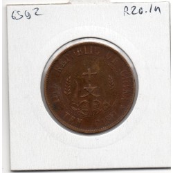 Chine 10 cash 1913-1914 TB, KM YA392a pièce de monnaie