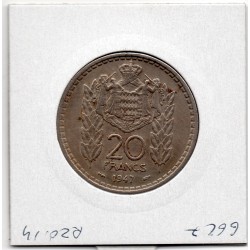 Monaco Louis II 20 francs 1947 TTB, Gad 137 pièce de monnaie