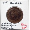 Monaco Honore V 5 centimes 1837 MC TTB, Gad 102 pièce de monnaie