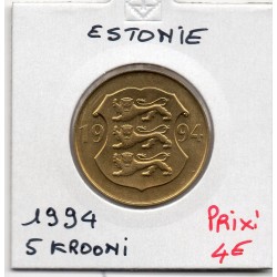 Estonie 5 krooni 1994 FDC, KM 30 pièce de monnaie