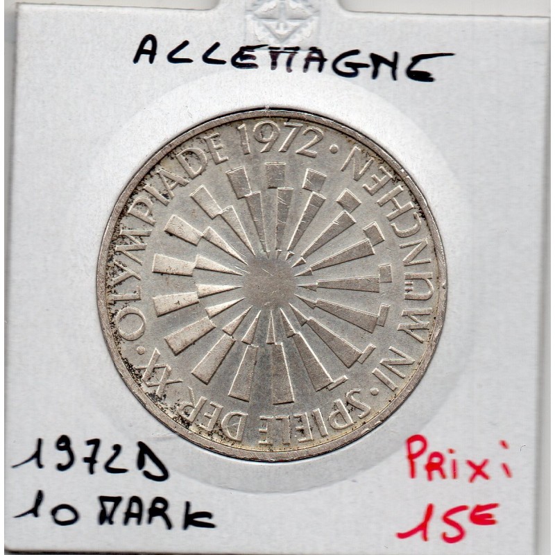 Allemagne RFA 10 deutche mark 1972 D, Sup KM 134 pièce de monnaie Allemagne RFA 10 deutche mark 1972 D, Sup KM 134 pièce de monnaie