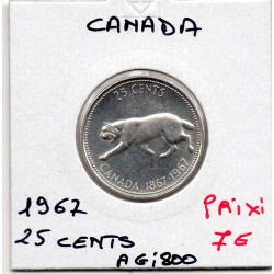 Canada 25 cents 1967 Spl, KM 68 pièce de monnaie