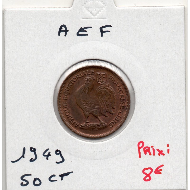 AEF Afrique Equatoriale Française 50 centimes 1943, Lec 9 pièce de monnaie