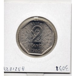 2 francs Semeuse Nickel 1980 FDC, France pièce de monnaie