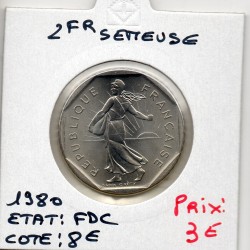 2 francs Semeuse Nickel 1980 FDC, France pièce de monnaie