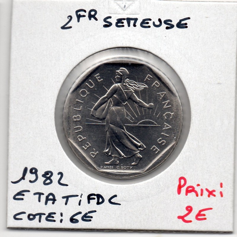 2 francs Semeuse Nickel 1982 FDC, France pièce de monnaie