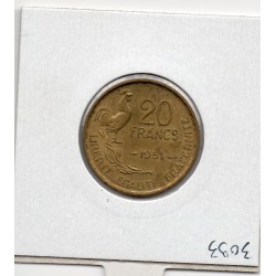 20 francs Coq Guiraud 1951 Spl, France pièce de monnaie