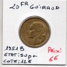 20 francs Coq Guiraud 1951 B Sup+, France pièce de monnaie