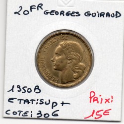 20 francs Coq Georges Guiraud 3 faucilles 1950 B Sup+, France pièce de monnaie