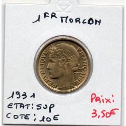 1 franc Morlon 1931 Sup, France pièce de monnaie
