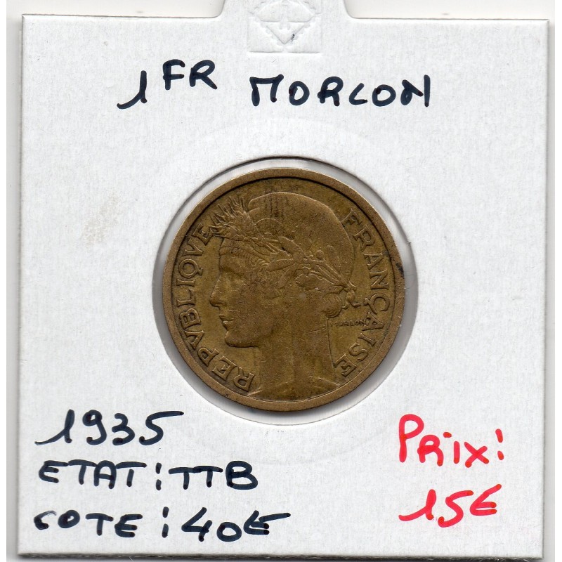 1 franc Morlon 1935 TTB, France pièce de monnaie