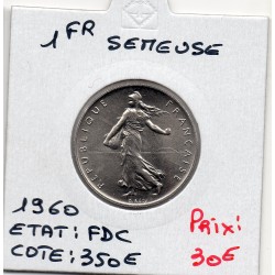 1 franc Semeuse Nickel 1960 FDC, France pièce de monnaie
