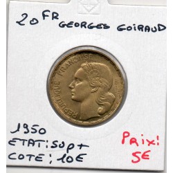 20 francs Coq Georges Guiraud 3 faucilles 1950 Sup+, France pièce de monnaie