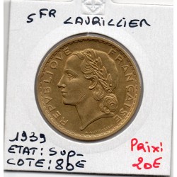5 francs Lavrillier 1939 sup-, France pièce de monnaie